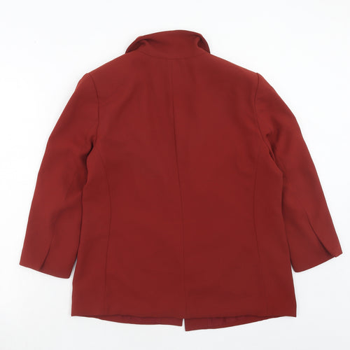 H&M Womens Red Polyester Jacket Suit Jacket Size 16 - Open