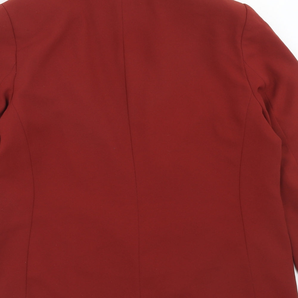 H&M Womens Red Polyester Jacket Suit Jacket Size 16 - Open