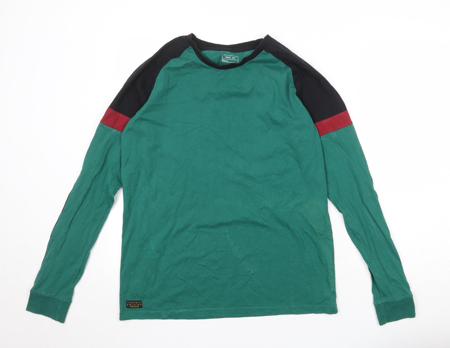 NEXT Boys Green 100% Cotton Basic T-Shirt Size 16 Years Round Neck Pullover