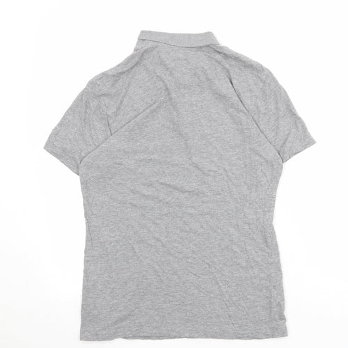 EDC Mens Grey Cotton Polo Size S Collared Button