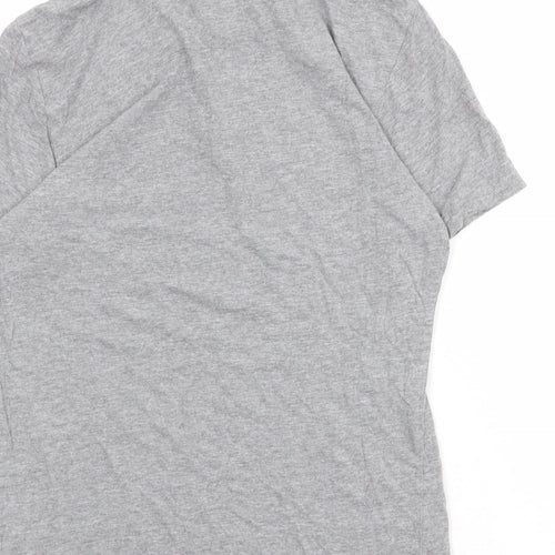 EDC Mens Grey Cotton Polo Size S Collared Button