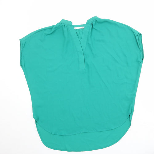 Violet & Claire Womens Green Polyester Basic Blouse Size M V-Neck