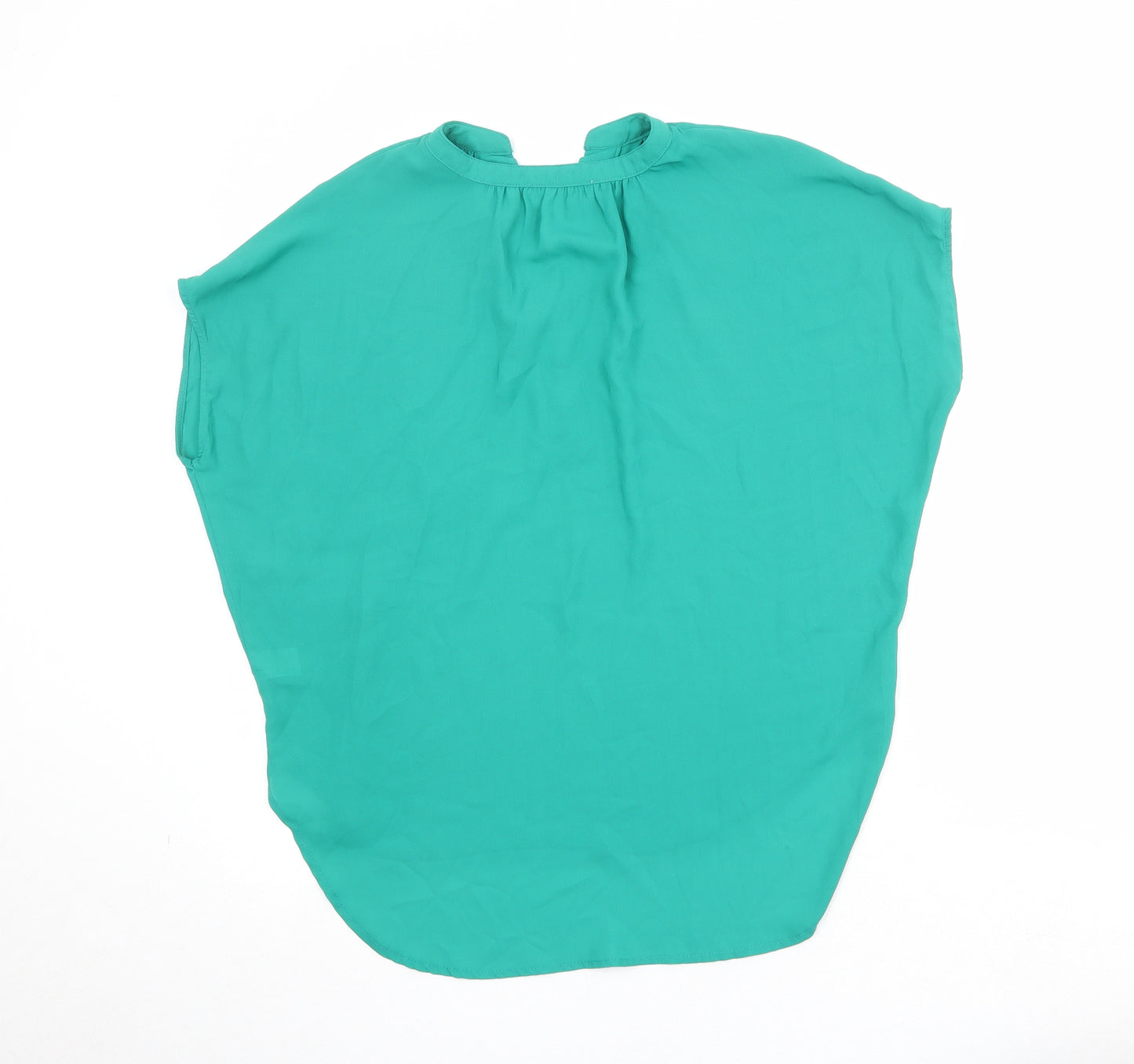 Violet & Claire Womens Green Polyester Basic Blouse Size M V-Neck