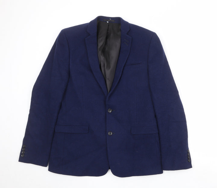 ASOS Mens Blue Wool Jacket Suit Jacket Size 42 Regular