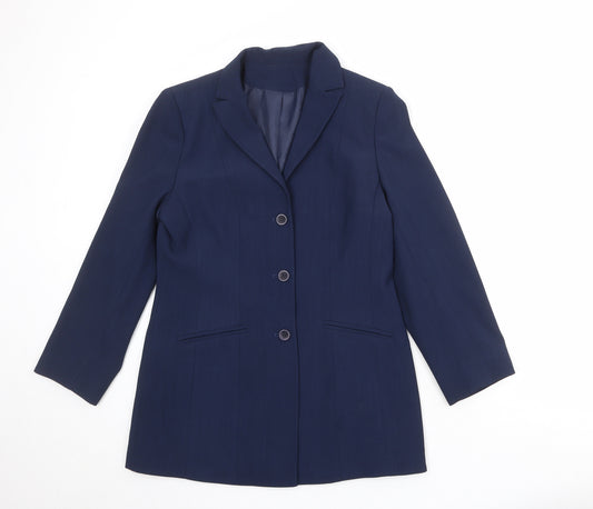 Debenhams Womens Blue Polyester Jacket Blazer Size 12