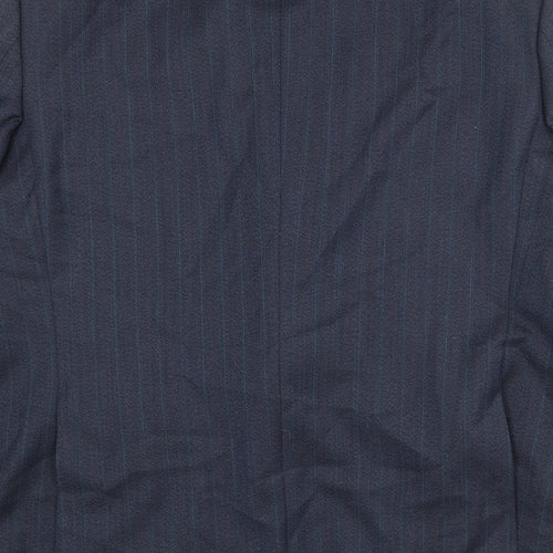 Greenwoods Mens Blue Striped Polyester Jacket Suit Jacket Size 44 Regular