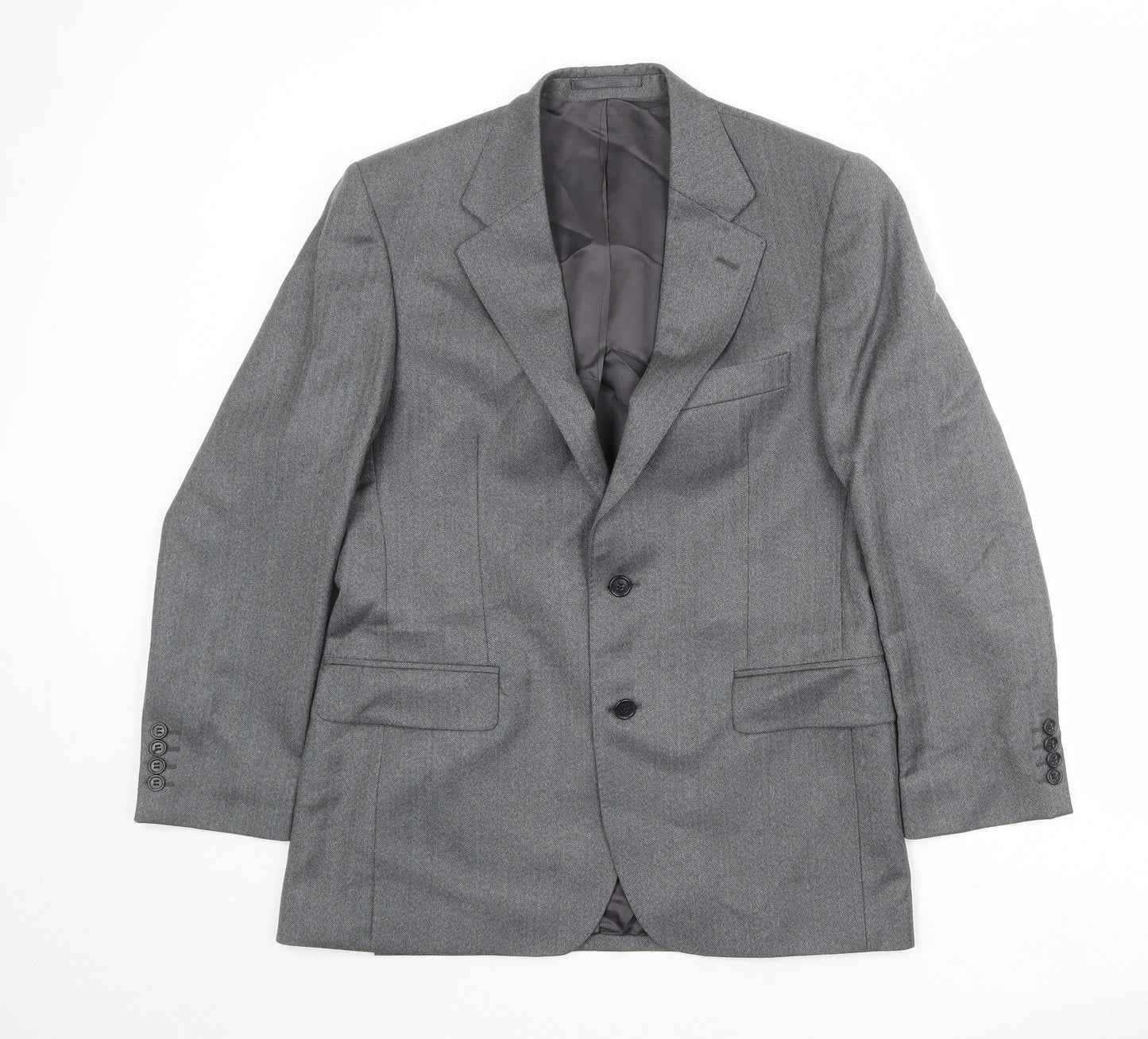 Magee Mens Grey Wool Jacket Suit Jacket Size 40 Regular