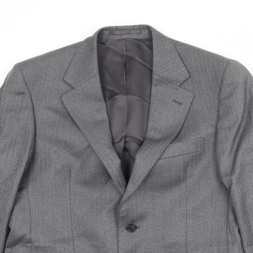 Magee Mens Grey Wool Jacket Suit Jacket Size 40 Regular