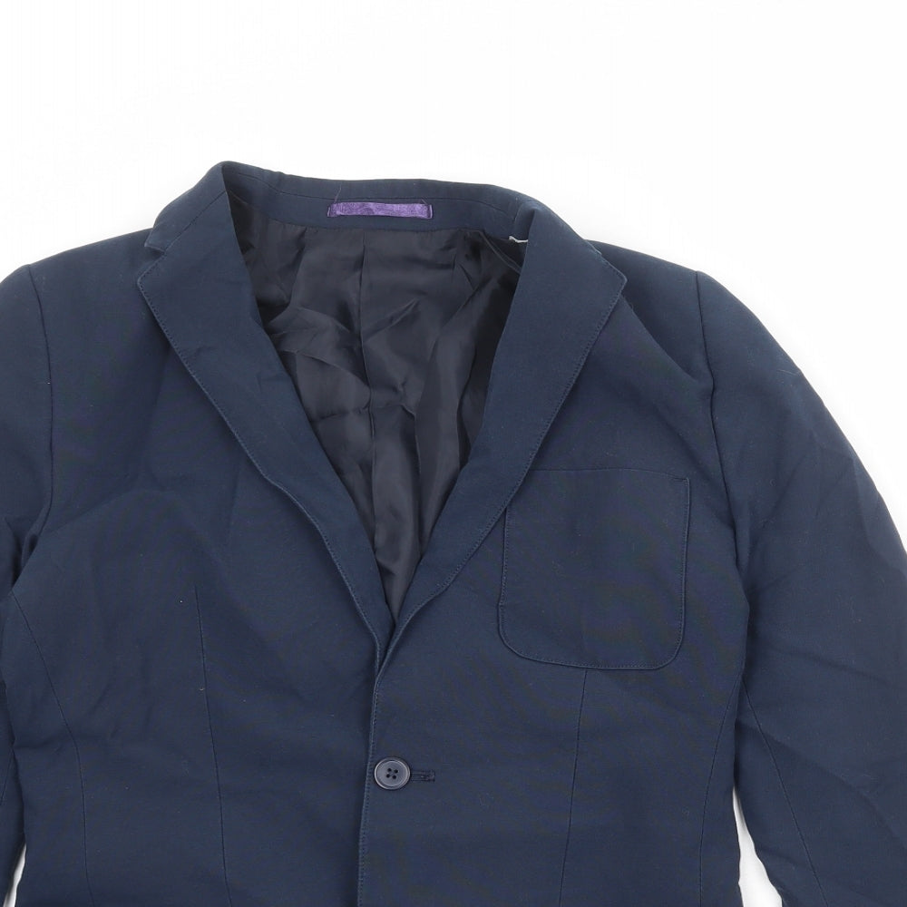 Marks and Spencer Boys Blue Jacket Blazer Size 13-14 Years Button