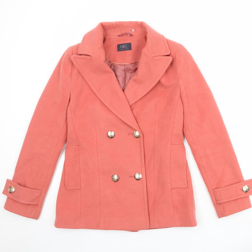 Marks and Spencer Womens Pink Jacket Size 6 Button