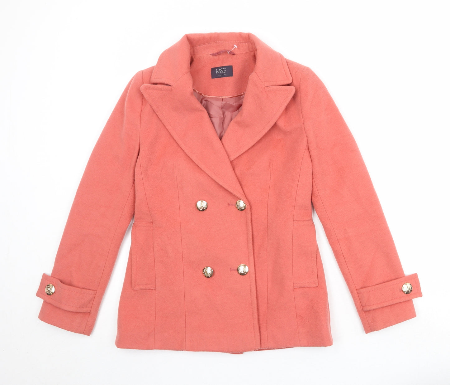 Marks and Spencer Womens Pink Jacket Size 6 Button