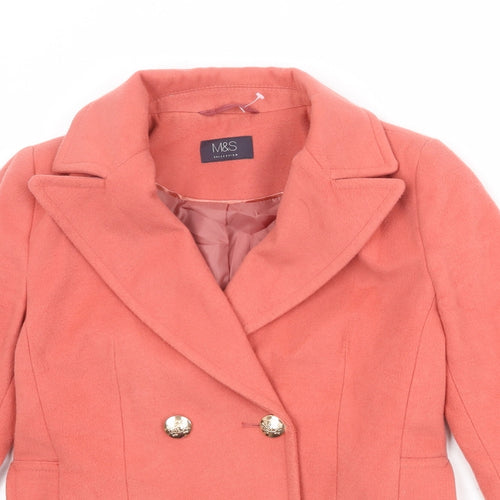 Marks and Spencer Womens Pink Jacket Size 6 Button
