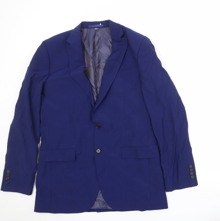 Marks and Spencer Mens Blue Polyester Jacket Suit Jacket Size 40 Regular