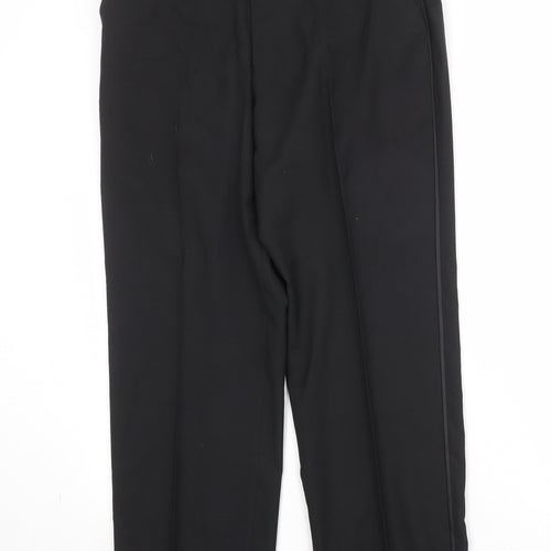 Marks and Spencer Mens Black Polyester Dress Pants Trousers Size 34 in Regular Zip