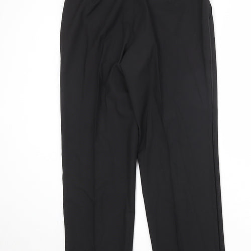 Marks and Spencer Mens Black Polyester Dress Pants Trousers Size 34 in Regular Zip