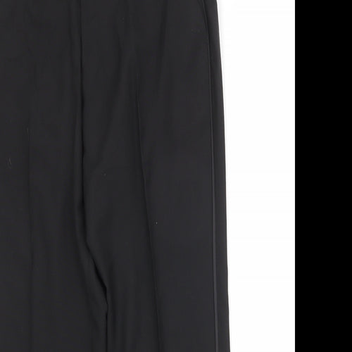 Marks and Spencer Mens Black Polyester Dress Pants Trousers Size 34 in Regular Zip