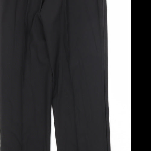 Marks and Spencer Mens Black Polyester Dress Pants Trousers Size 34 in Regular Zip