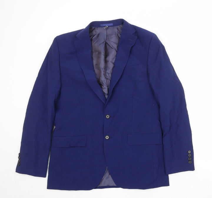 Marks and Spencer Mens Blue Polyester Jacket Suit Jacket Size 40 Regular