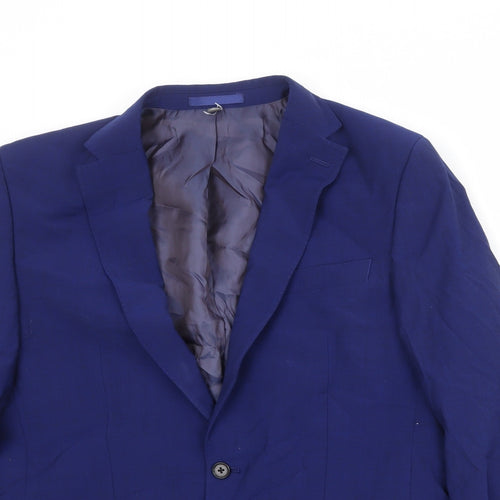 Marks and Spencer Mens Blue Polyester Jacket Suit Jacket Size 40 Regular