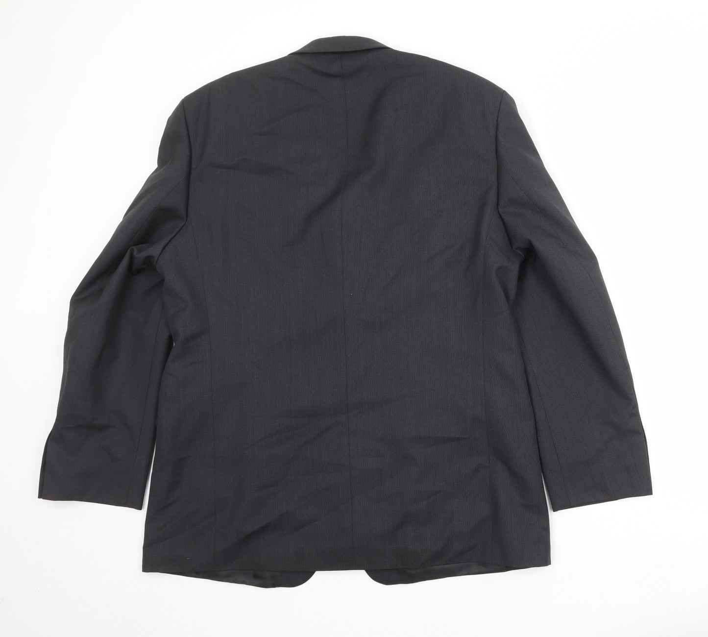 Pinstripe Mens Black Polyester Jacket Suit Jacket Size 44 Regular