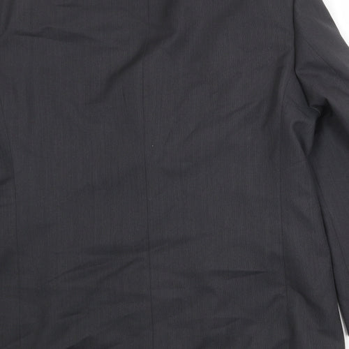 Pinstripe Mens Black Polyester Jacket Suit Jacket Size 44 Regular