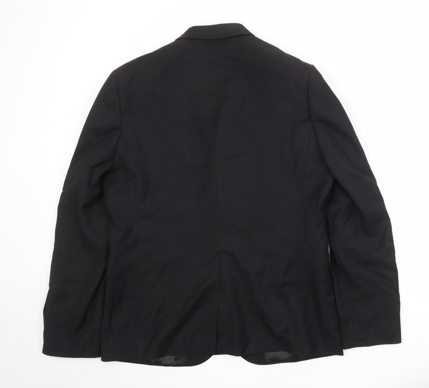 H&M Mens Black Polyester Jacket Suit Jacket Size 44 Regular