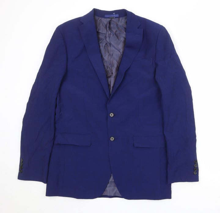 Marks and Spencer Mens Blue Polyester Jacket Suit Jacket Size 40 Regular