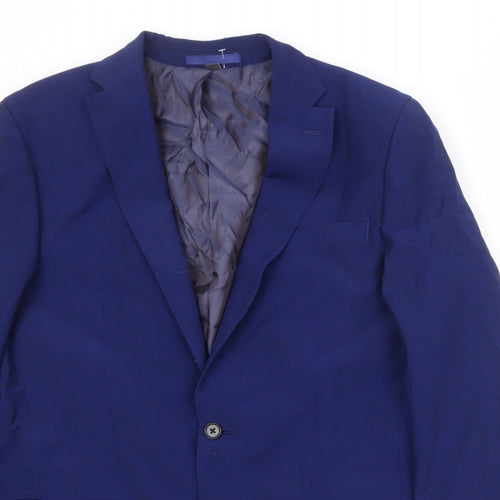 Marks and Spencer Mens Blue Polyester Jacket Suit Jacket Size 40 Regular
