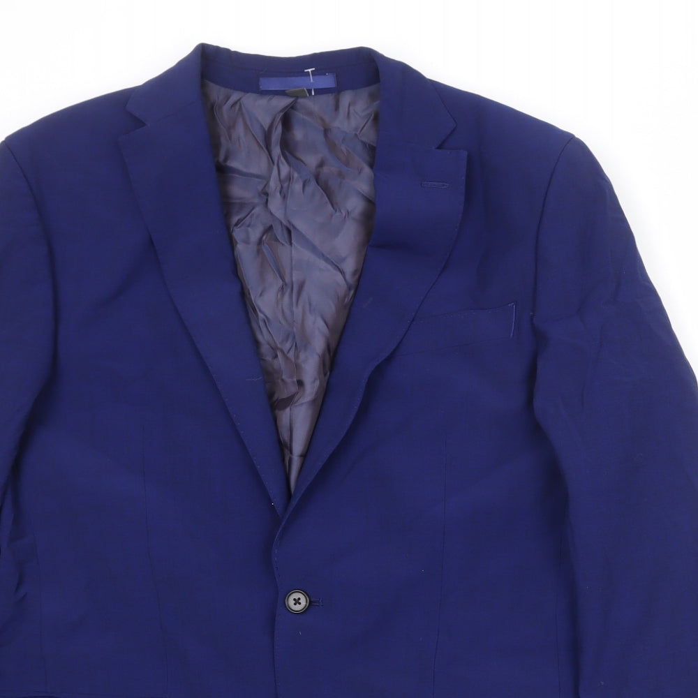 Marks and Spencer Mens Blue Polyester Jacket Suit Jacket Size 40 Regular