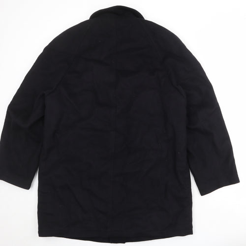 Di Caprio Mens Black Pea Coat Coat Size 42 Button