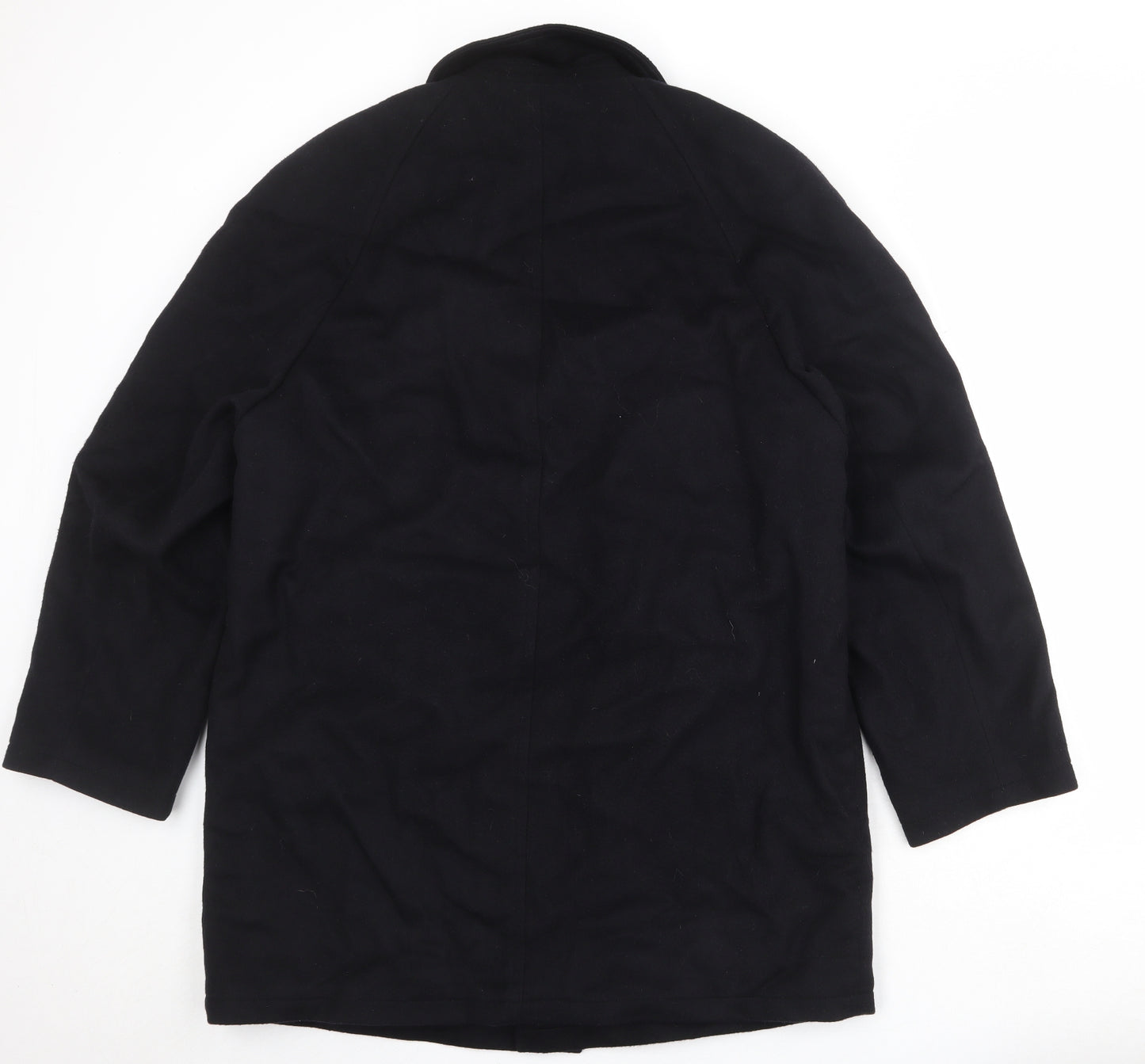 Di Caprio Mens Black Pea Coat Coat Size 42 Button