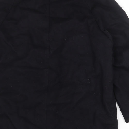 Di Caprio Mens Black Pea Coat Coat Size 42 Button