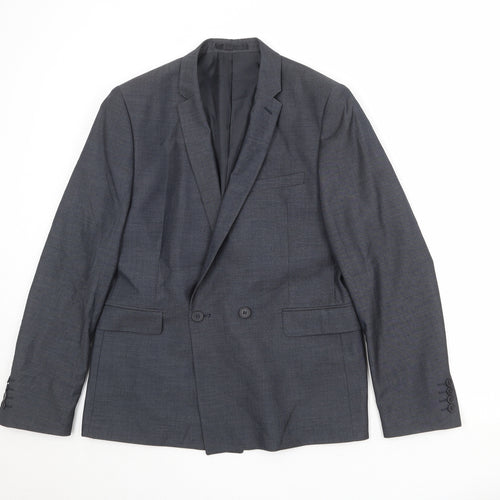New Look Mens Grey Polyester Jacket Suit Jacket Size 40 Regular