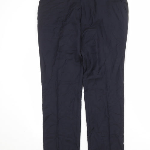 NEXT Mens Blue Wool Dress Pants Trousers Size 36 in Regular Zip - Side Stripe Detail