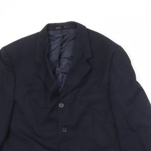 Charlton Grey Mens Black Polyester Jacket Suit Jacket Size 40 Regular