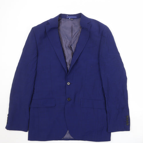 Marks and Spencer Mens Blue Polyester Jacket Suit Jacket Size 38 Regular