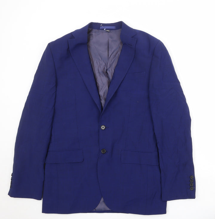 Marks and Spencer Mens Blue Polyester Jacket Suit Jacket Size 38 Regular