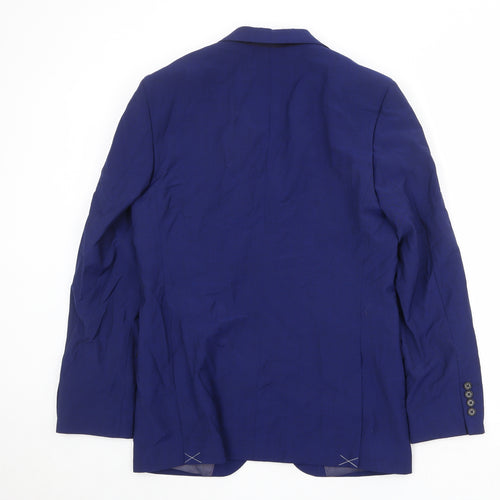 Marks and Spencer Mens Blue Polyester Jacket Suit Jacket Size 38 Regular
