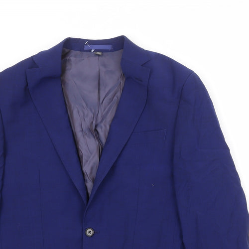 Marks and Spencer Mens Blue Polyester Jacket Suit Jacket Size 38 Regular