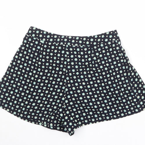 Urban Bliss Womens Black Floral Polyester Culotte Shorts Size 10 Regular Zip