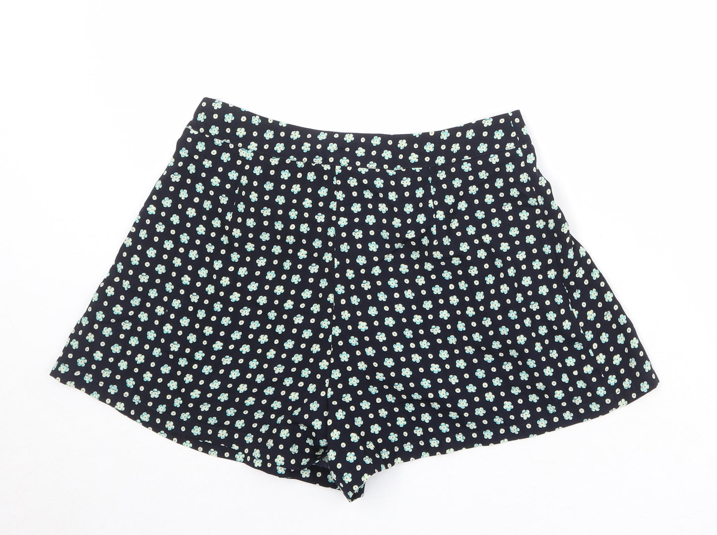 Urban Bliss Womens Black Floral Polyester Culotte Shorts Size 10 Regular Zip