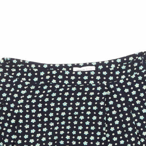 Urban Bliss Womens Black Floral Polyester Culotte Shorts Size 10 Regular Zip