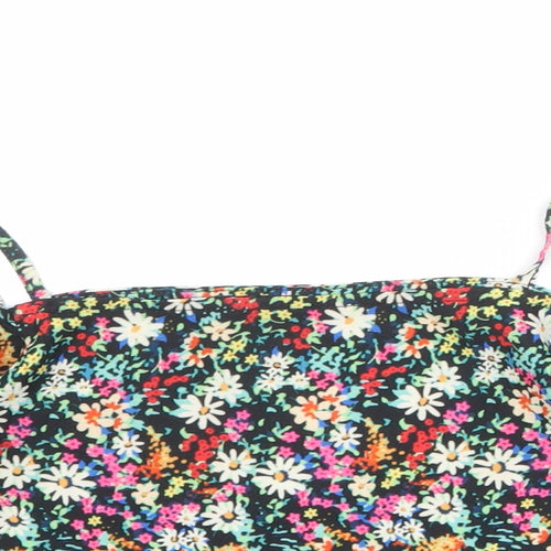 M&Co Girls Multicoloured Floral Polyester Basic Blouse Size 12 Years Off the Shoulder Pullover - Cold Shoulder