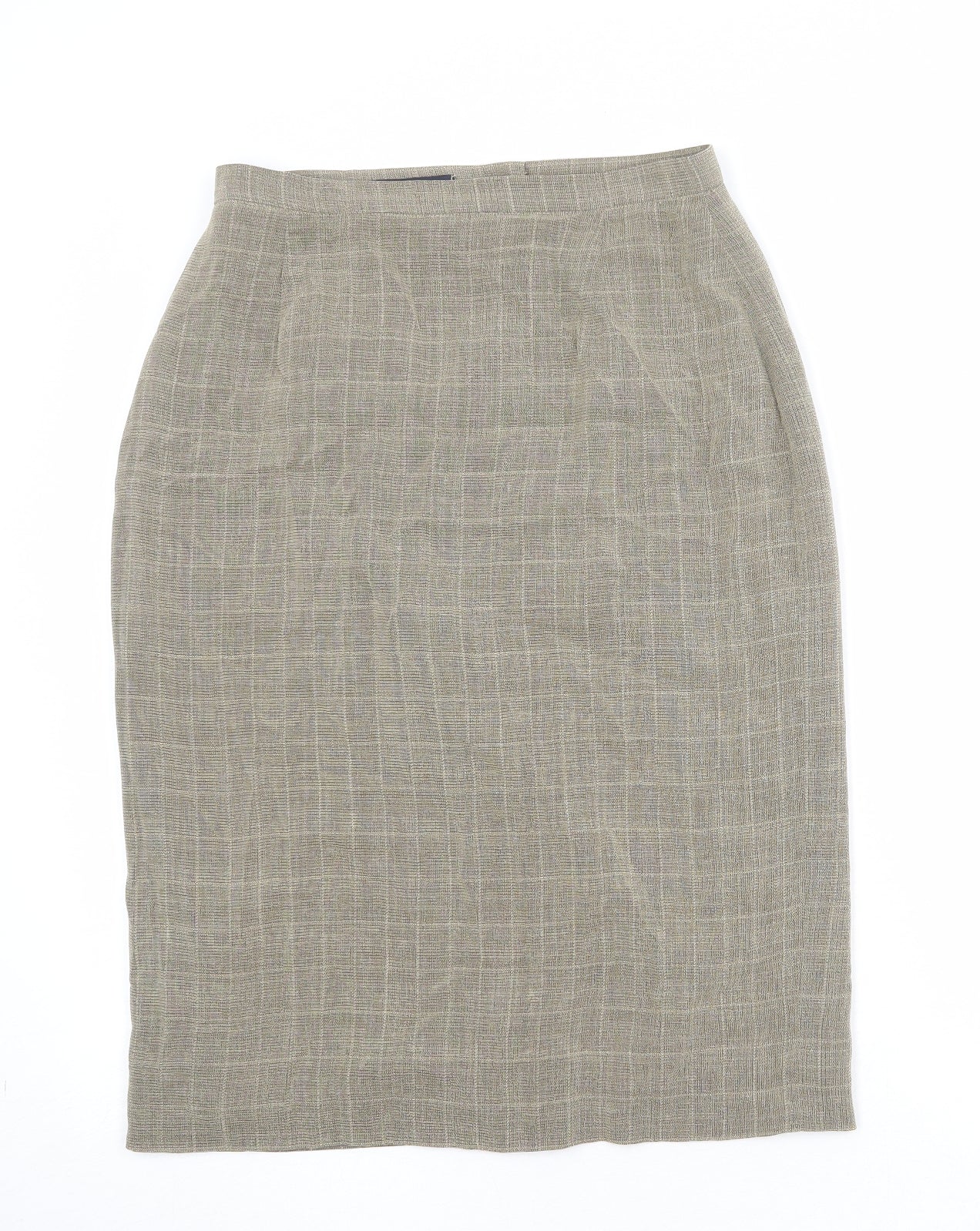 Windsmoor Womens Beige Geometric Viscose A-Line Skirt Size 12 Zip
