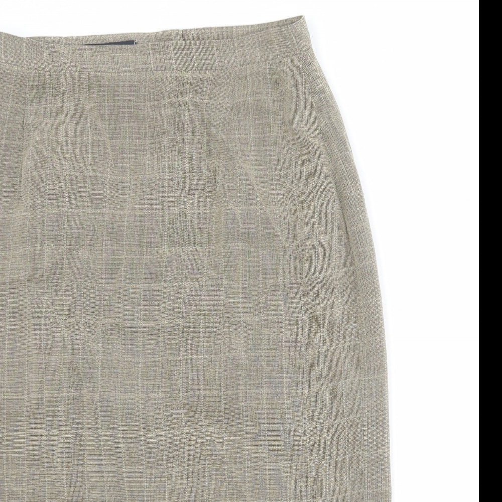 Windsmoor Womens Beige Geometric Viscose A-Line Skirt Size 12 Zip