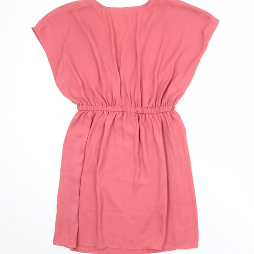 Cupshe Womens Pink Polyester A-Line Size S V-Neck Pullover - Elastic Waist