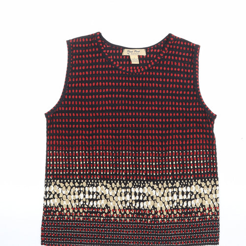 Pleat Pleat Womens Multicoloured Geometric Polyester Basic Tank Size S Round Neck