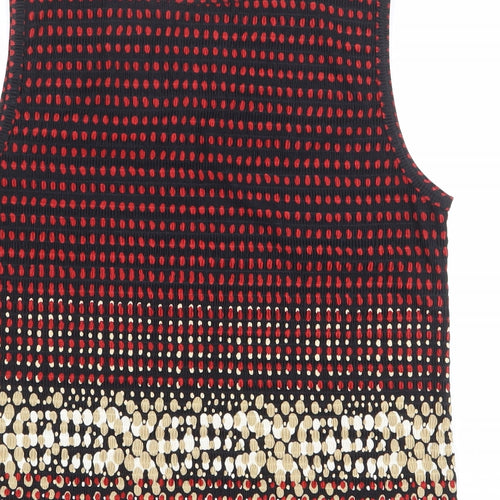 Pleat Pleat Womens Multicoloured Geometric Polyester Basic Tank Size S Round Neck