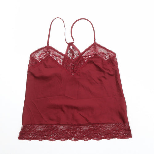 Debenhams Womens Red Polyester Camisole Tank Size 12 V-Neck