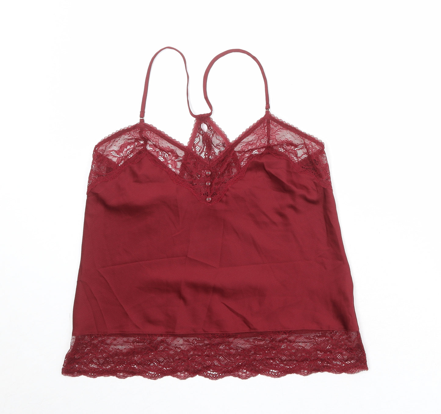 Debenhams Womens Red Polyester Camisole Tank Size 12 V-Neck